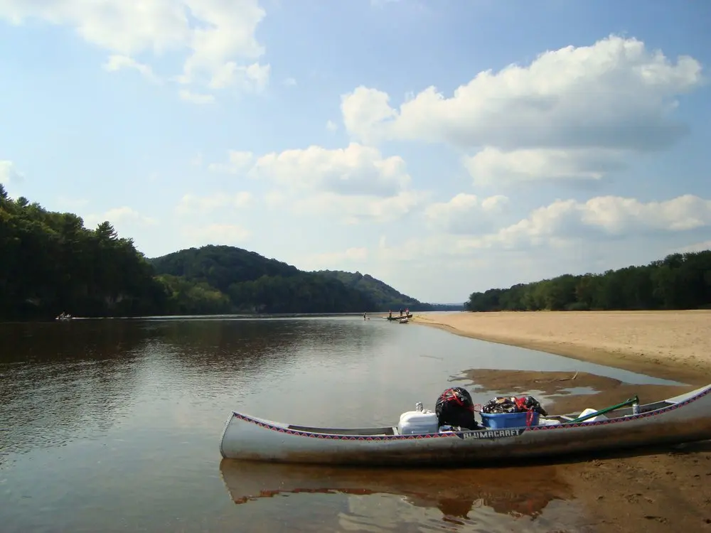 Canoe full of gear